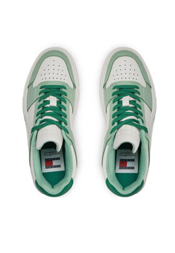 Tommy Jeans Sneakersy Tjw Skate Sneaker Ltr EN0EN02423 Zielony. Kolor: zielony. Materiał: skóra. Sport: skateboard