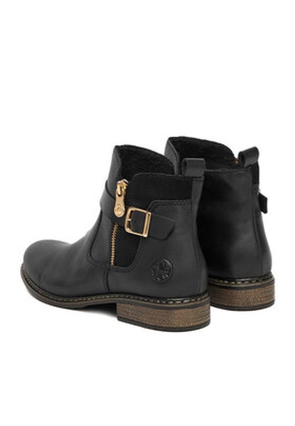 Rieker Botki Z4959-00 Czarny. Kolor: czarny. Materiał: skóra