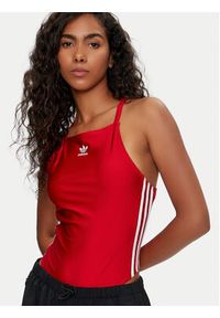 Adidas - adidas Body 3-Stripes IY7295 Czerwony Slim Fit. Kolor: czerwony. Materiał: syntetyk