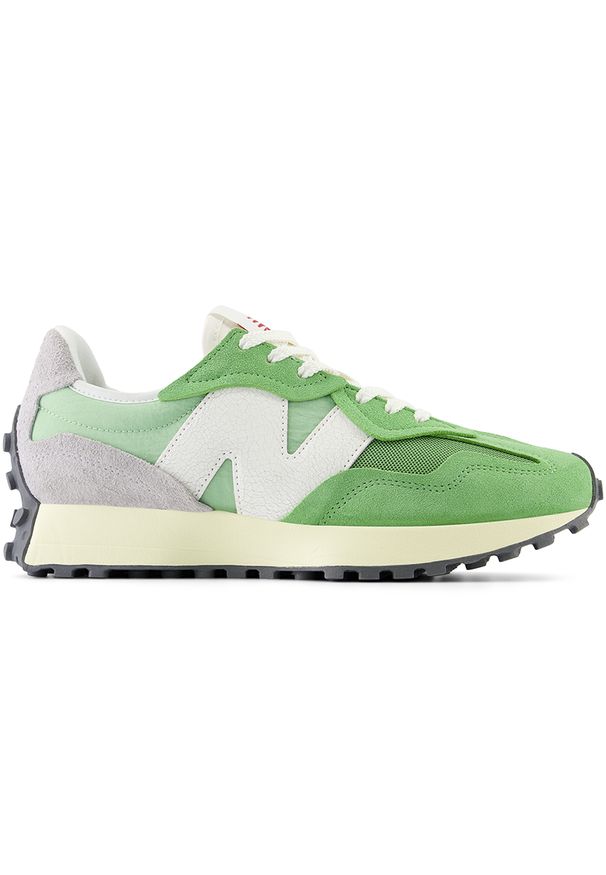 Buty unisex New Balance U327WRD – zielone. Okazja: na co dzień. Kolor: zielony. Materiał: zamsz, skóra, materiał, guma. Szerokość cholewki: normalna