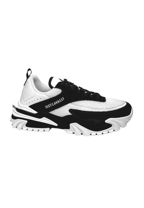 Just Cavalli - JUST CAVALLI Białe sneakersy FONDO GRUT DIS. 4, Rozmiar 41. Kolor: biały