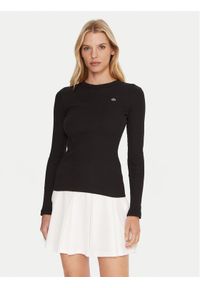 Lacoste Bluzka TF1692 Czarny Slim Fit. Kolor: czarny. Materiał: bawełna