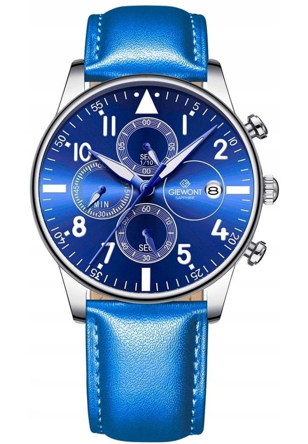 Zegarek Giewont Zegarek Męski Chronograph Sapphire Niebieski GW5630-A5. Kolor: niebieski
