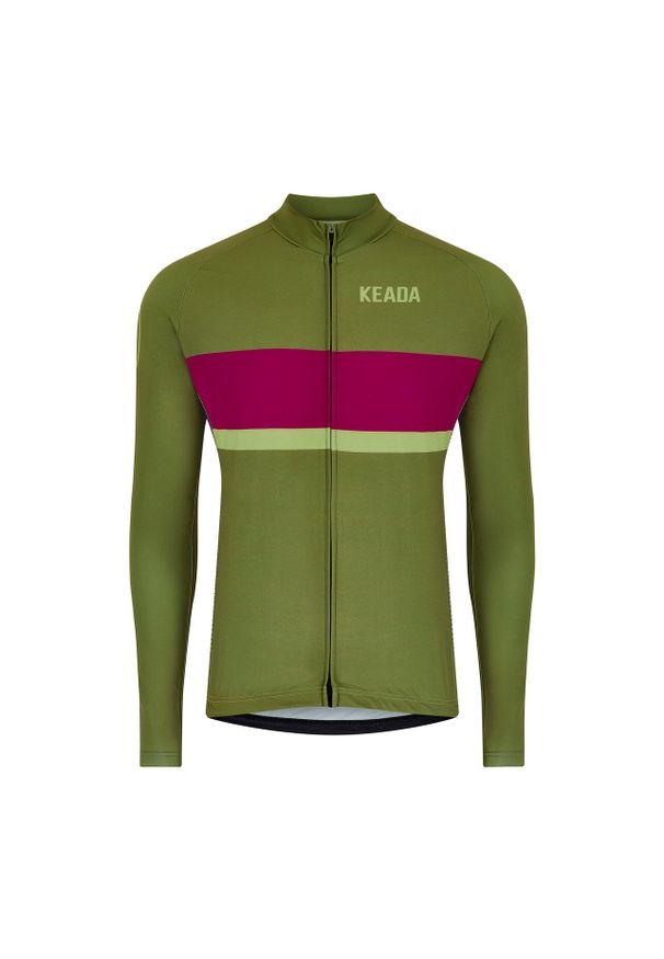 KEADA SPORTS - Damska koszulka rowerowa z długim rękawem - Onwards Two. Kolor: czerwony, wielokolorowy, zielony. Długość rękawa: długi rękaw. Długość: długie