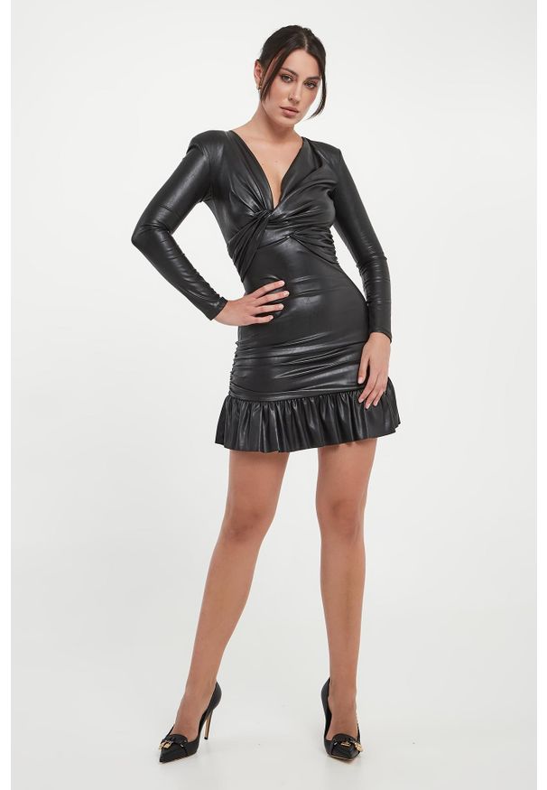 Elisabetta Franchi - Sukienka damska z imitacji skóry ELISABETTA FRANCHI. Materiał: skóra