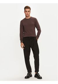 Calvin Klein Sweter Superior K10K109474 Brązowy Regular Fit. Kolor: brązowy. Materiał: wełna