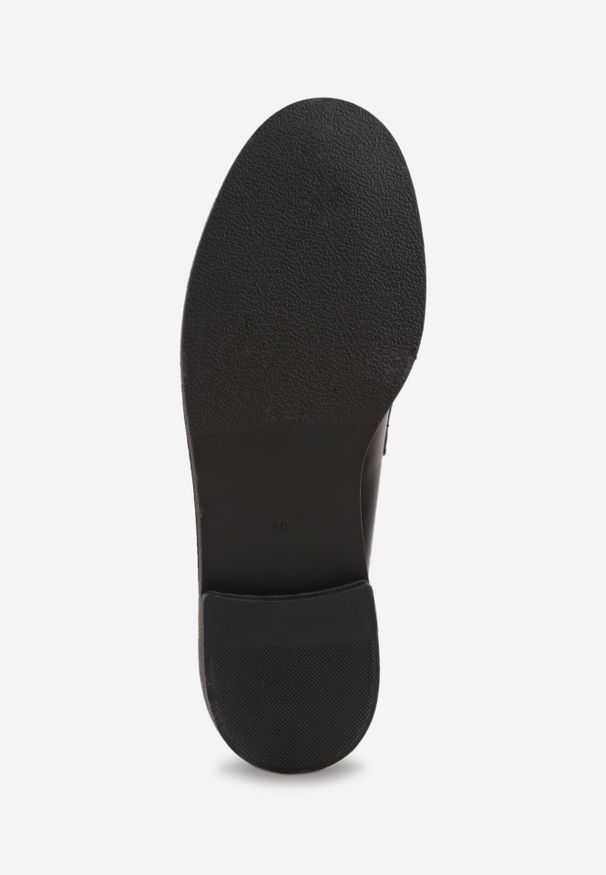 Born2be - Czarne Płaskie Mokasyny z Ozdobną Klamrą Labina. Zapięcie: klamry. Kolor: czarny. Materiał: jeans. Sezon: jesień, wiosna. Styl: elegancki
