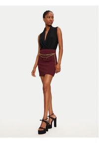 Elisabetta Franchi Spódnica mini GOT3646E3 Bordowy Regular Fit. Kolor: czerwony. Materiał: syntetyk