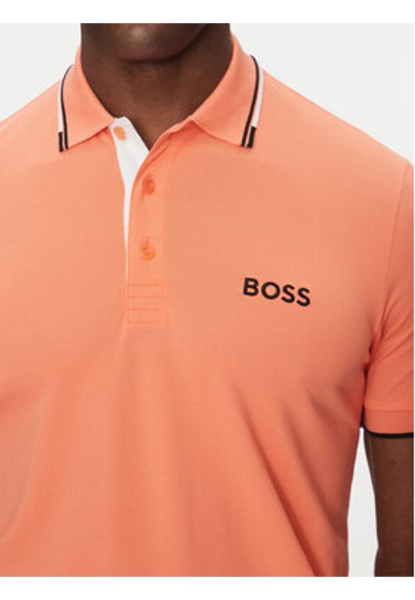 BOSS Polo Paddy Pro 50469102 Pomarańczowy Regular Fit. Typ kołnierza: polo. Kolor: pomarańczowy. Materiał: bawełna, syntetyk
