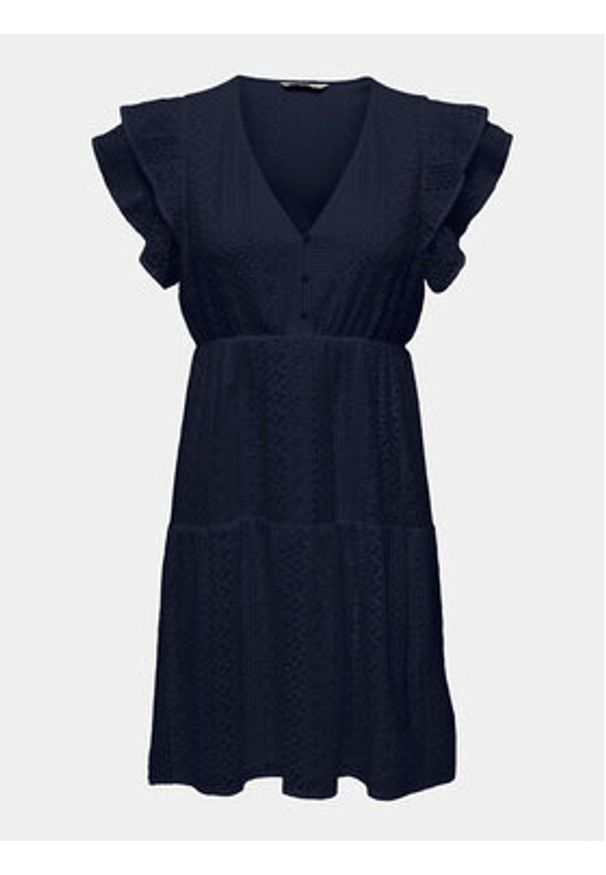 only - ONLY Sukienka letnia Helena 15303058 Granatowy Regular Fit. Kolor: niebieski. Materiał: bawełna. Sezon: lato