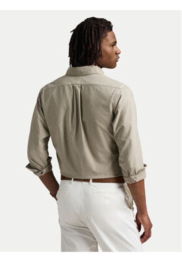 Polo Ralph Lauren Koszula 710968913001 Beżowy Custom Fit. Typ kołnierza: polo. Kolor: beżowy. Materiał: bawełna