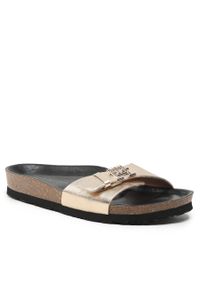 TOMMY HILFIGER - Klapki Tommy Hilfiger Th Mule Sandal Golden FW0FW07070 Gold 0LJ. Kolor: złoty. Materiał: skóra #1