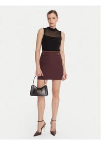 Elisabetta Franchi Spódnica mini GO-148-57E2-V380 Brązowy Slim Fit. Kolor: brązowy. Materiał: syntetyk