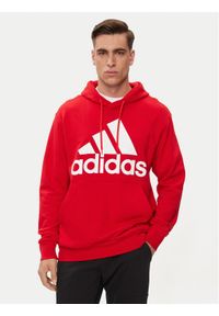 Adidas - adidas Bluza Essentials French Terry Big Logo Hoodie IC9365 Czerwony Regular Fit. Kolor: czerwony. Materiał: bawełna