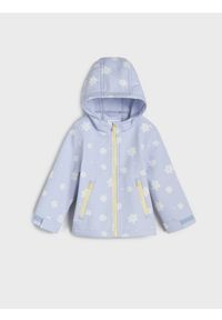 Sinsay - Kurtka z kapturem - błękitny. Typ kołnierza: kaptur. Kolor: niebieski. Wzór: kwiaty #1