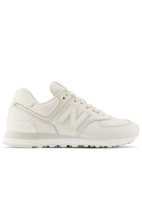 Buty New Balance WL574IR2 - białe. Kolor: biały. Materiał: guma, skóra, dresówka, bawełna, materiał. Szerokość cholewki: normalna. Model: New Balance 574 #1