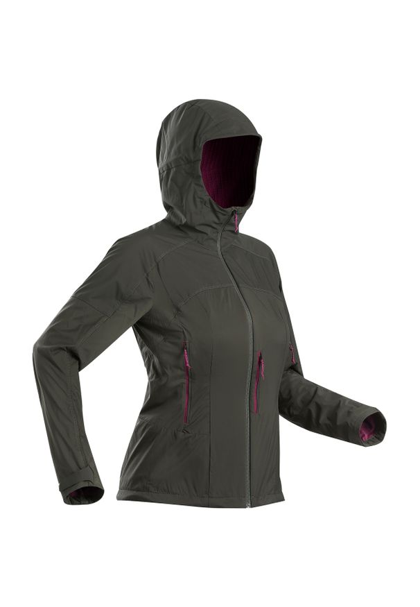 FORCLAZ - Kurtka turystyczna damska MT900 Softshell. Kolor: zielony. Materiał: softshell