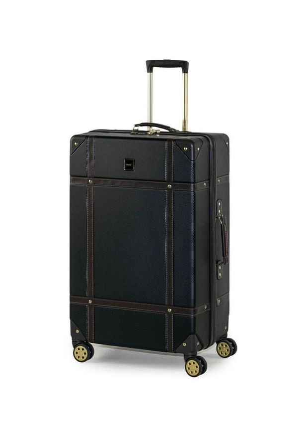Rock walizka podróżna TR-0193/3-L ABS - czarna. Kolor: czarny. Materiał: skóra, syntetyk. Styl: rockowy