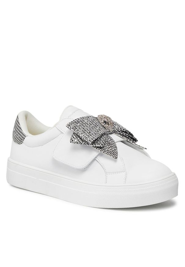 Sneakersy Kurt Geiger 720-Mini Laney Bow 0122967109 Silver Com. Kolor: srebrny. Materiał: skóra