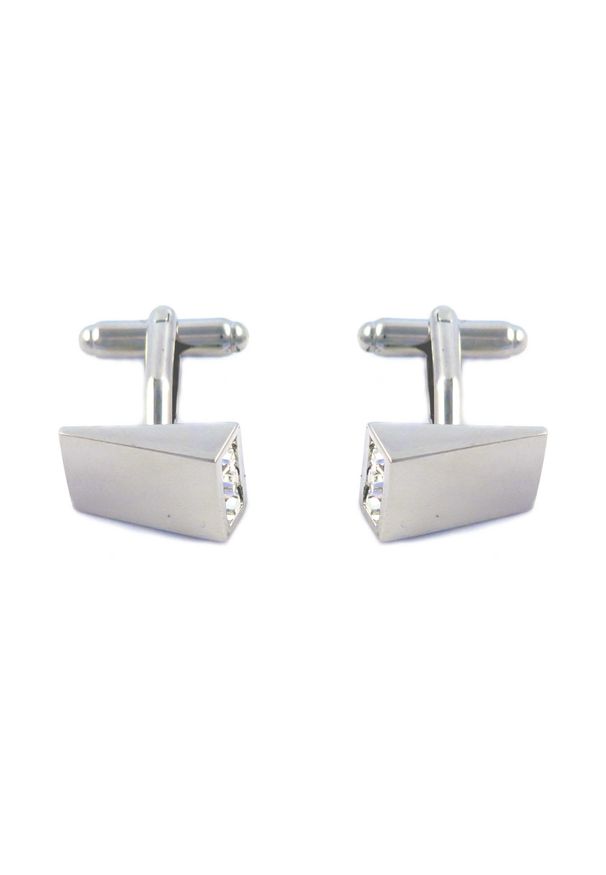 Adam Collection - Spinki do mankietów z białymi kryształami A23. Kolor: biały