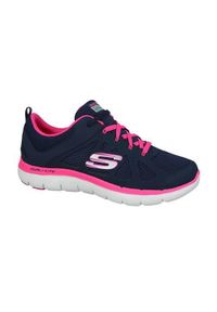 skechers - Buty do chodzenia damskie Skechers Flex Appeal 20. Kolor: czarny. Materiał: materiał. Szerokość cholewki: normalna. Sport: turystyka piesza