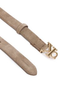 Calvin Klein Pasek Damski Ck Buckle 25 Mm Fixed Belt Suede LV04F7079G Beżowy. Kolor: beżowy. Materiał: zamsz, skóra #2