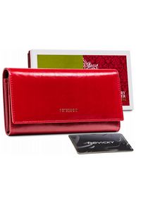 Portfel damski czerwony Peterson PTN PL-467-RED. Kolor: czerwony. Materiał: skóra
