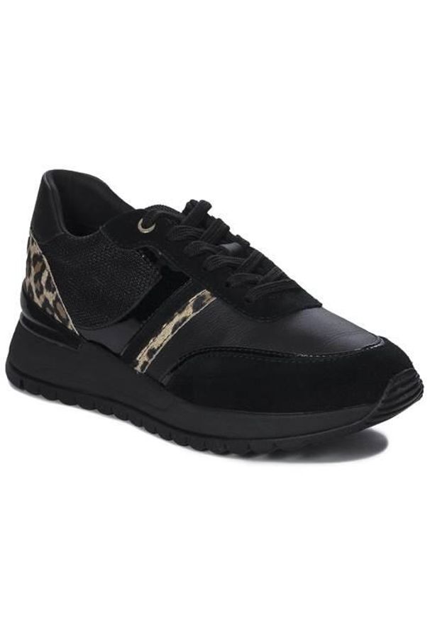 Buty do chodzenia damskie Geox D3500A02285C0513. Kolor: czarny. Materiał: syntetyk, skóra, materiał. Szerokość cholewki: normalna. Sport: turystyka piesza