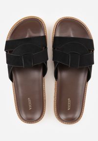 Renee - Czarne Klapki VICES z Geometryczną Cholewką Lorazeiros. Okazja: na co dzień. Kolor: czarny. Materiał: jeans. Wzór: geometria. Sezon: lato. Obcas: na płaskiej podeszwie. Styl: casual #7