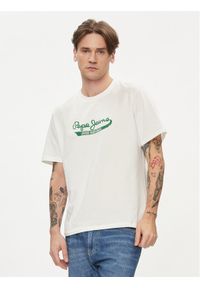 Pepe Jeans T-Shirt Claude PM509390 Écru Regular Fit. Materiał: bawełna