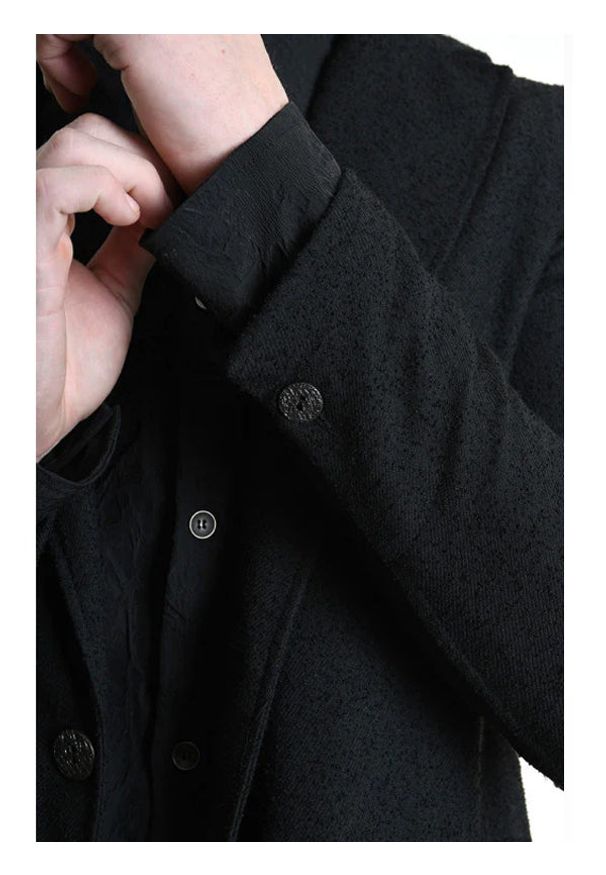 La Haine Inside Us Marynarka | B M1133 | Mężczyzna | Czarny. Okazja: na spotkanie biznesowe. Kolor: czarny. Materiał: poliamid, poliester, bawełna, wełna, wiskoza. Styl: biznesowy