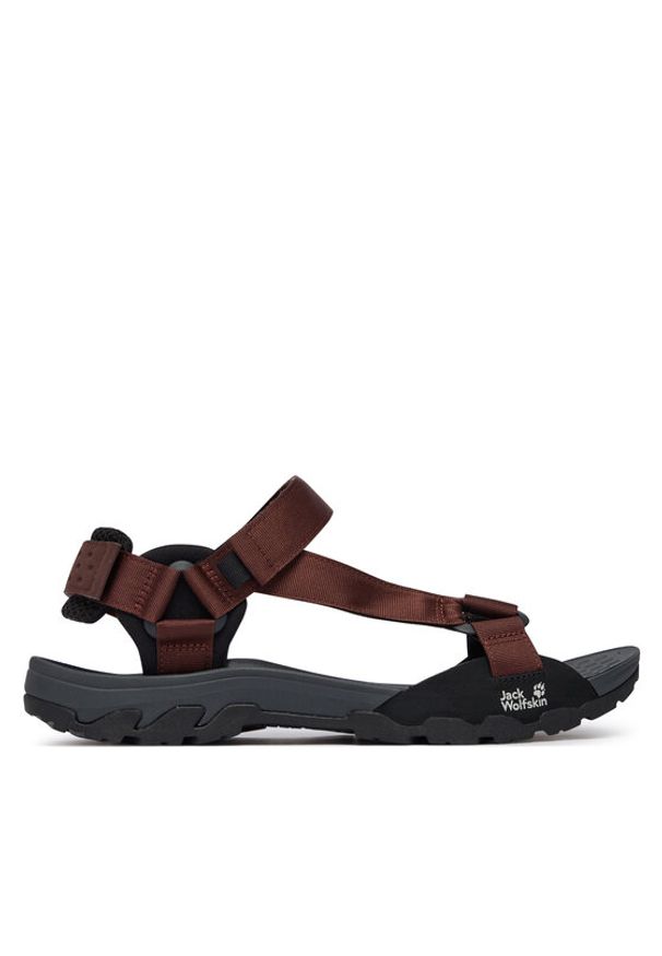 Jack Wolfskin Sandały Ridge A65589 Brązowy ciemny. Kolor: brązowy. Materiał: materiał