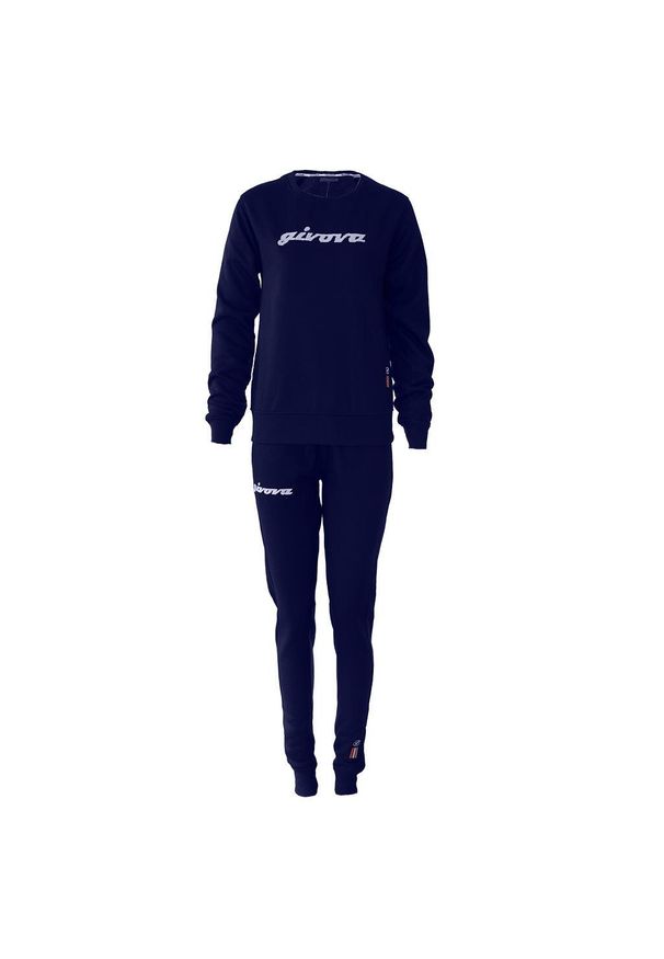 Givova damski dres z polaru z cekinami, rozmiar 2XL. Kolor: niebieski. Materiał: polar, dresówka