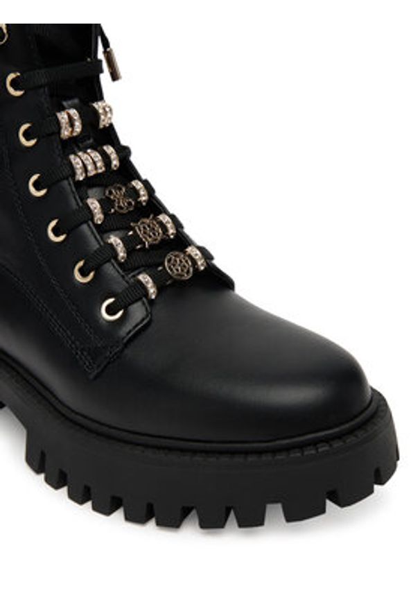 Guess Trapery FLTFNA ELE10 Czarny. Kolor: czarny. Materiał: skóra