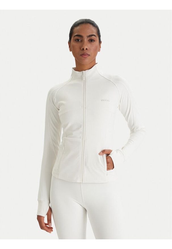 Guess Bluza V6RP15 KD952 Écru Slim Fit. Materiał: syntetyk