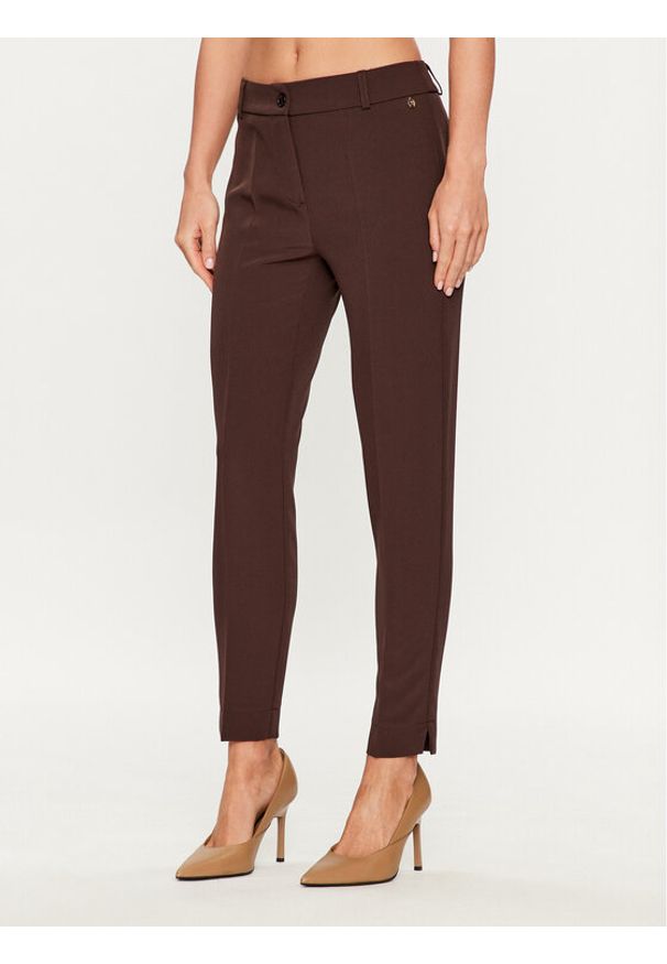 Maryley Spodnie materiałowe 23IB52Z/41CO Brązowy Regular Fit. Kolor: brązowy. Materiał: materiał, syntetyk