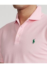 Ralph Lauren - RALPH LAUREN - Różowa koszulka polo Slim Fit Stretch Mesh. Okazja: na co dzień. Typ kołnierza: polo. Kolor: różowy, wielokolorowy, fioletowy. Materiał: mesh. Wzór: haft, ze splotem. Styl: casual #5