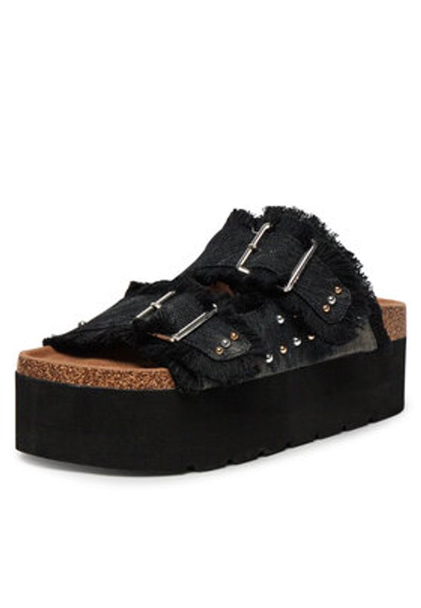 DeeZee Klapki LB-P1748 Czarny. Kolor: czarny. Materiał: materiał