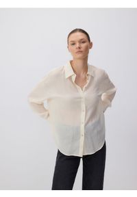 Reserved - Koszula z wiskozy - kremowy. Kolor: kremowy. Materiał: wiskoza #1