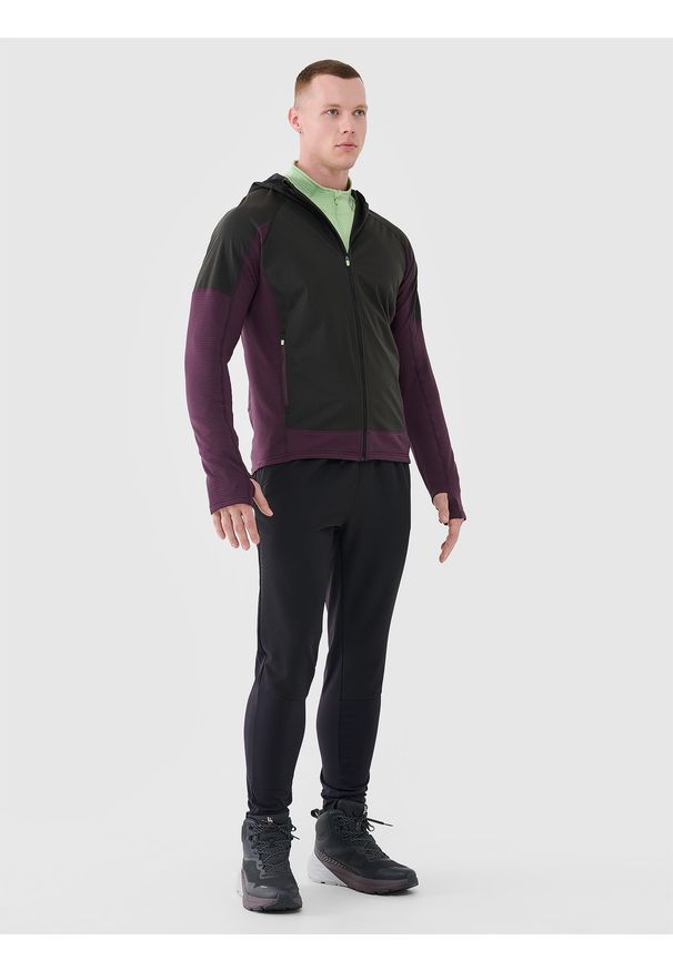 4f - 4F Wysokie buty trekkingowe SPEED HIKER z membraną męskie - fioletowe 44. Kolor: fioletowy. Materiał: materiał, guma. Szerokość cholewki: normalna. Sport: turystyka piesza