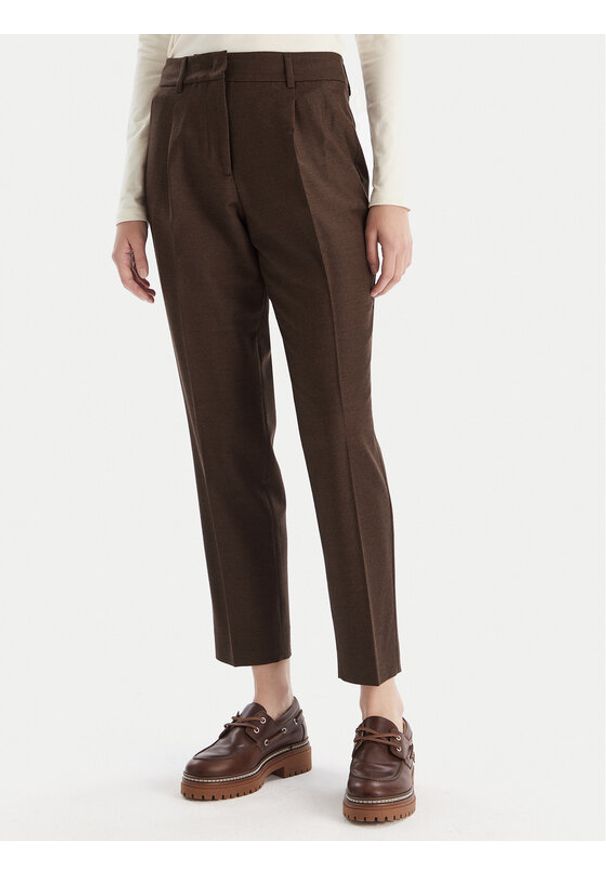 Weekend Max Mara Spodnie materiałowe Caldaia 2525136152 Brązowy Regular Fit. Kolor: brązowy. Materiał: wełna