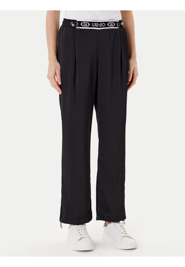 Liu Jo Sport Spodnie materiałowe TF5192 T004A Czarny Regular Fit. Kolor: czarny. Materiał: syntetyk. Styl: sportowy