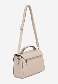 Born2be - Beżowa Torebka Listonoszka z Klapą i Rączką Lanoviela. Kolor: beżowy. Styl: elegancki, casual