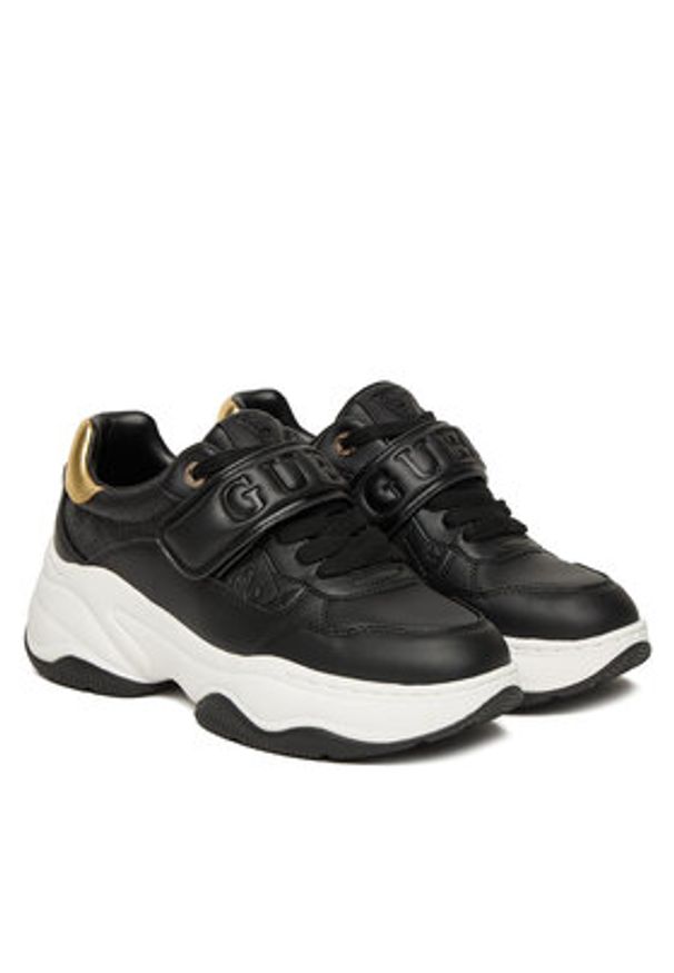 Guess Sneakersy FLFHNN ELE12 Czarny. Kolor: czarny. Materiał: skóra
