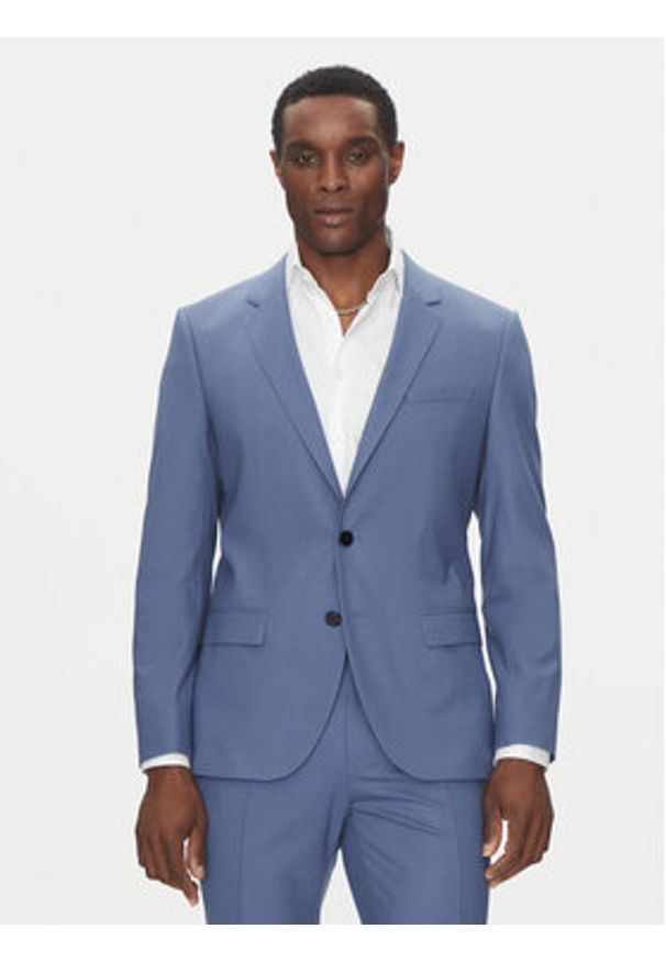 Hugo - HUGO Garnitur Henry/Getlin232X 50530116 Niebieski Slim Fit. Kolor: niebieski. Materiał: syntetyk