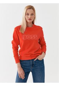 BOSS - Boss Bluza 50468357 Pomarańczowy Regular Fit. Kolor: pomarańczowy. Materiał: bawełna