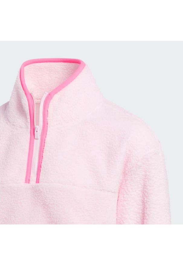 Adidas - Bluza Performance Polarfleece Quarter-Zip Kids. Typ kołnierza: golf. Kolor: różowy. Sport: golf