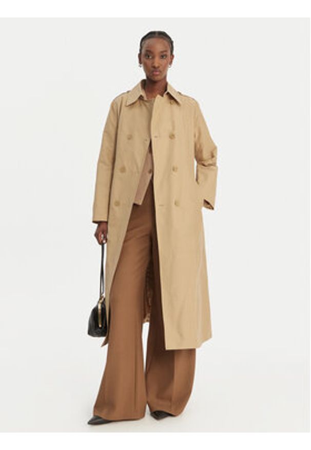 MAX&Co. Płaszcz przejściowy 2618021024200 Beżowy Regular Fit. Kolor: beżowy. Materiał: syntetyk, bawełna