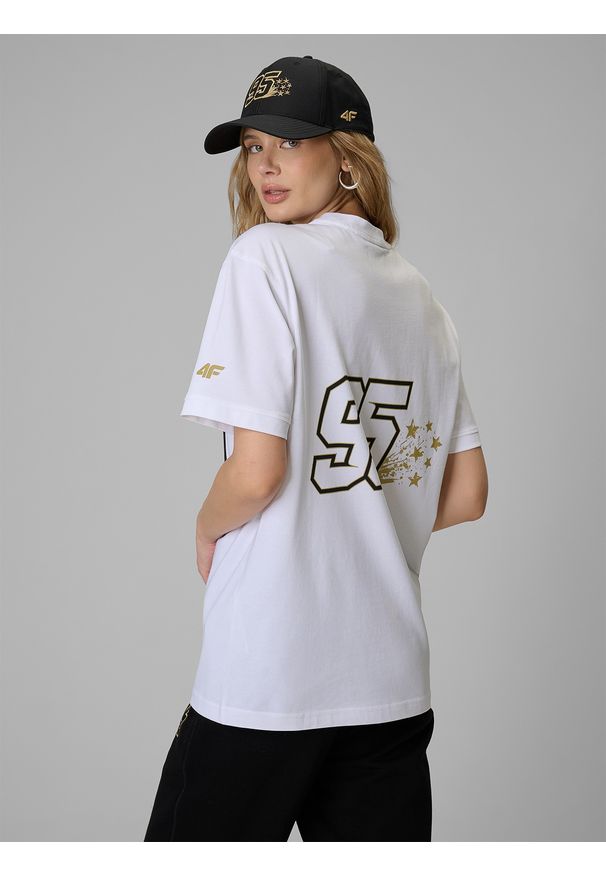 4f - 4F T-shirt regular z nadrukiem uniseks 4F x Bartosz Zmarzlik - biały M. Okazja: na co dzień. Kolor: biały. Materiał: materiał, bawełna. Wzór: nadruk. Styl: sportowy, klasyczny, casual