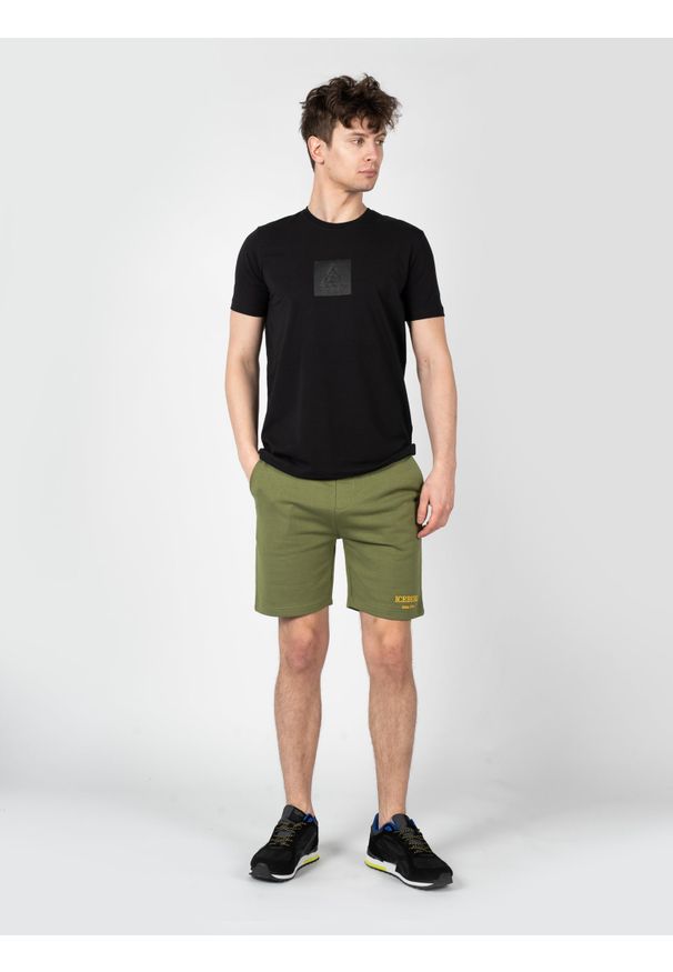 Iceberg T-Shirt "C-Neck" | F020639A | Mężczyzna | Czarny. Okazja: na co dzień. Kolor: czarny. Materiał: bawełna, elastan. Wzór: nadruk. Styl: casual, elegancki